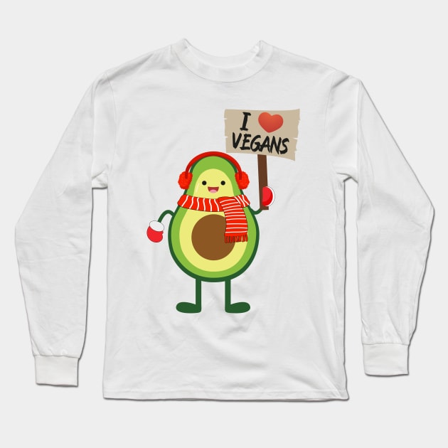 Avo I love vegans Long Sleeve T-Shirt by MZeeDesigns